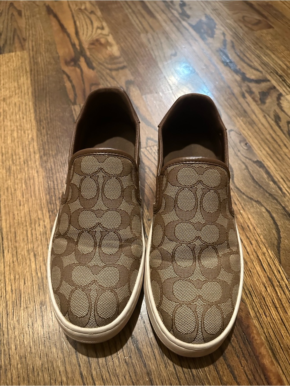 Coach Women's Brown Signature Jacquard Slip-On Sneakers